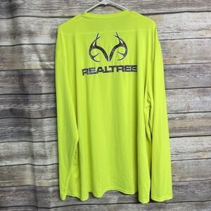 Realtree Outfitters Long Sleeve Neon Yellow Tee‎ Men's 2XL XXL Camouflage